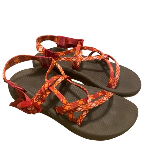 Chaco Z/Cloud X2 Remix Orange Geometric Classic Strappy Sandals - Picture 1 of 8